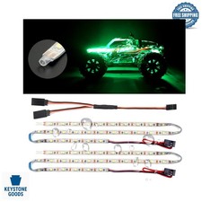 Waterproof Green LED Light Strips for RC Vehicles & Drones - 2-Pack