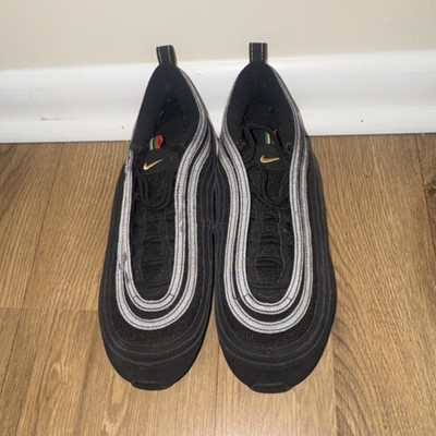Nike Air Max 97 Black White Silver Men's Athletic Sneakers Lace Up Low Top