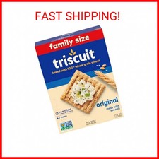 Triscuit Original Whole Grain Wheat Crackers, Vegan Crackers, Family Size 12.5oz