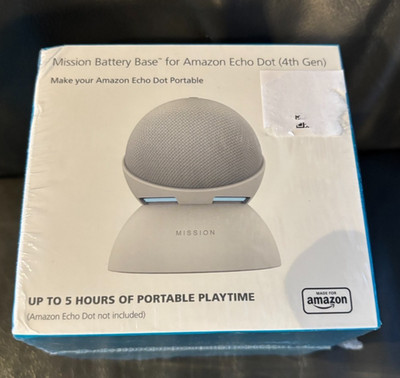 Mission Battery Base For Amazon Echo Dot (4th Gen) - White