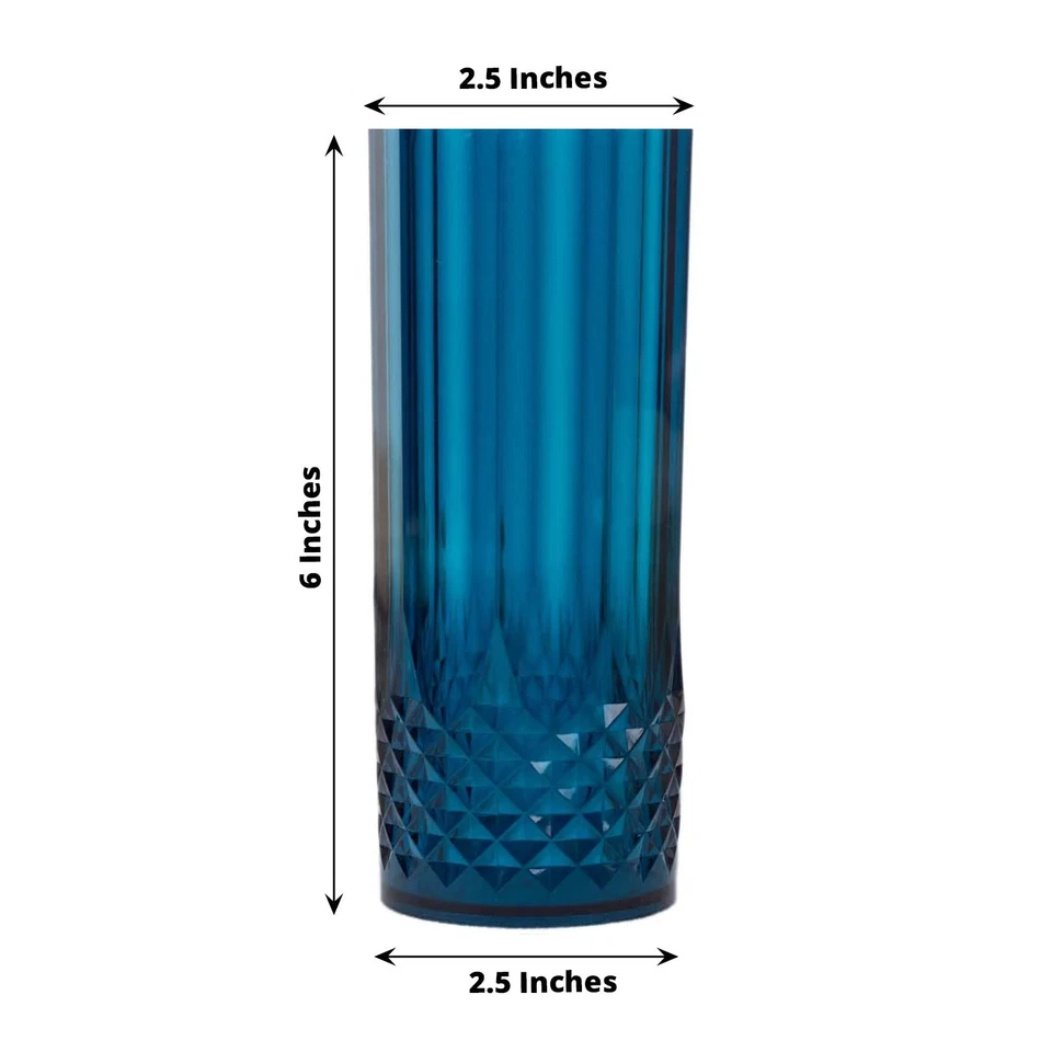 6 VASOS DE BEBER AZUL MARINO 14 OZ Cristal Plástico Fiesta Eventos Desechables Foto 4 de 4