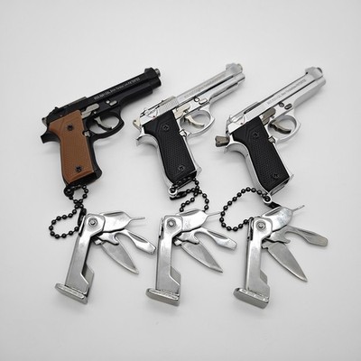 Mini Gun Keychain, 1:3 Scale Beretta 92f Keychain EDC Knife Man