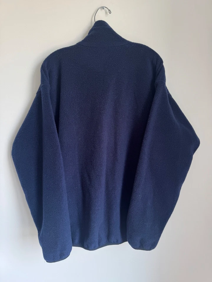 De Colección Chaqueta de Vellón Helly Hansen Cremallera Completa L Azul Bolsillos Cuello Simulado Hecha en EE. UU. Foto 2 de 4