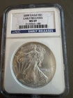 U.S. Mint 2008 American Silver Eagle $1 NGC MS69 Early Releases 1 oz .999