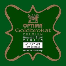 Optima Goldbrokat Brassed Steel Violin E String 4/4,Med Steel,27 guage loop end