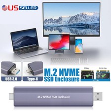 M.2 NVMe SSD Enclosure 10Gbps USB3.1 Gen2 Type-C USB-A Fits M/B M Key 2230-2280