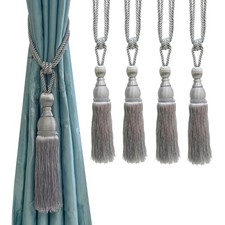 Swtool 4Pcs Curtain Tassels Tiebacks Handmade Curtain Holdbacks Ties For Drapes