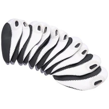 10Pcs Golf Club Iron Head Covers with Visible Window Protector Gray White