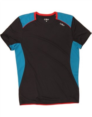 CMP Mens T-Shirt Top IT 54 XL Black Colourblock DA66