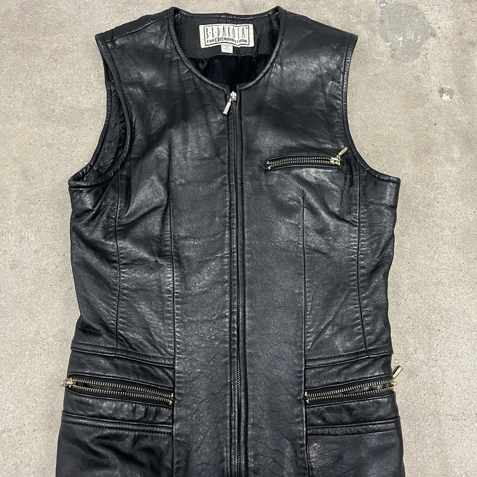 Colete de Couro Vintage Feminino BB Dakota Nordstrom Preto Tamanho Grande - Imagem 2 de 4