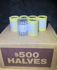 Kennedy Half Dollar Rolls , 5 Rolls Sealed & Unsearched Bank Rolls $50 total FV