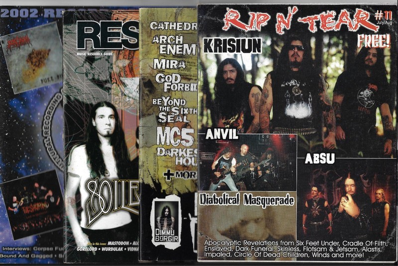 4 EXTREME METAL MAGAZINE LOT RIP N TEAR, ECLIPSE, RESOUND, RARE INTERVIEWS 2001