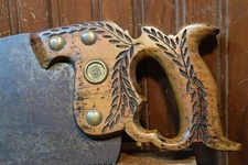 H DISSTON & SONS SAW No 12 CIRCA 1878 - 1888 CROSS CUT CROSSCUT VINTAGE WOODWORK