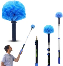 8-10 Feet Standing Reach | 1.5-To-3 Foot Cobweb Duster and Extension-Pole Combo 
