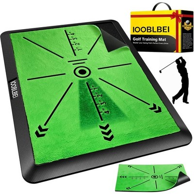 Golf Hitting Mat, 16''x12'' Golf Practice Mat with Swing Path Feedback, Artific...
