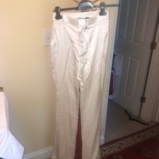 Zara NWT Pants Sz XS Flat Front Zipper Crean/ Tan Color Stretch New
