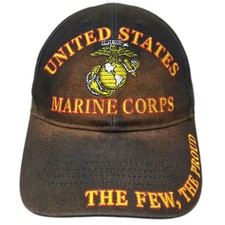 Eagle Crest Baseball Cap Black OSFM United States Marine Corps EGA Emblem Hat