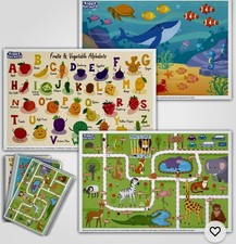 NWT Waterproof Disposable Placemats 40 Pack Toddler Dining Table KIDDY KORNERZ