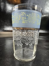 Vtg Optic Hand Painted Clear Glass Floral Juice Cocktail 3.5" Tall