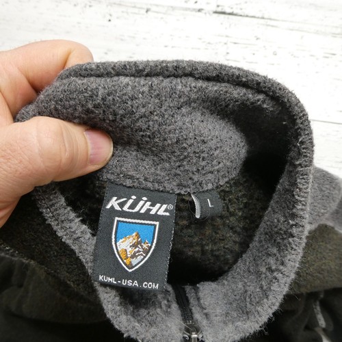 Kuhl Alfpaca Fleece Jacket Mens Large Brown Green Full Zip Sweatshirt Mock Neck - Picture 4 of 7