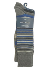 Cole Haan men's 3 pair Combed Cotton crew dress Socks - Charcoal Grey