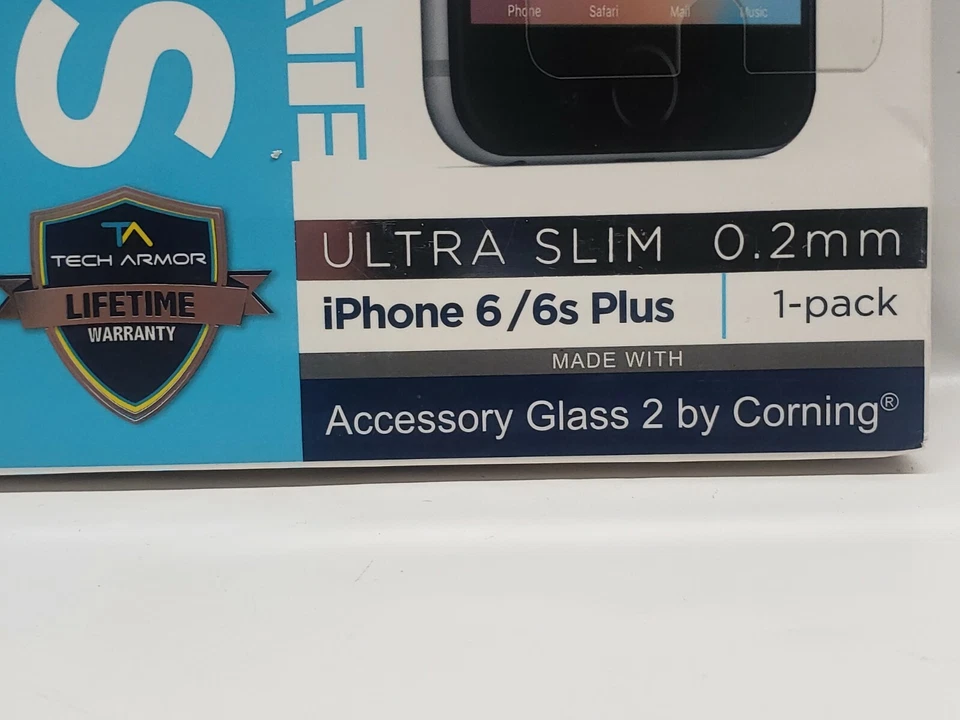 Tech Armor Glass Screen Protector for iPhone 6/6s Plus, Rounded Edges 1 - Pack - Image 2 of 4