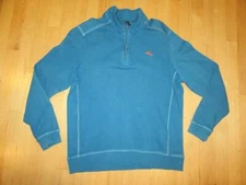 19D/TOMMY BAHAMA MEN'S BLUE QUARTER ZIP SWEATER/SIZE MEDIUM!