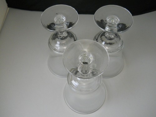 Elegant Clear Glass Classic Shaped Stemmed Dessert 6' Dishes Lot of 3 - Picture 4 of 10