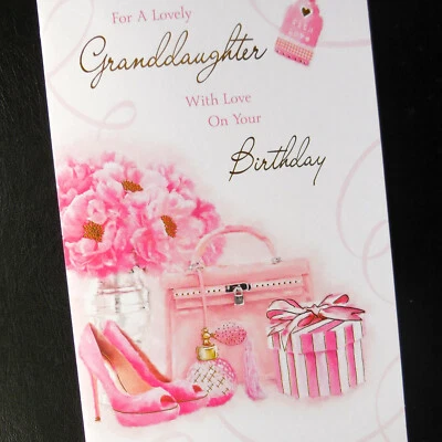 INTOUCH BY SIMON ELVIN Granddaughter Birthday Card 9" x6" Grand Daughter Nice Words Special Verse 9"x6"