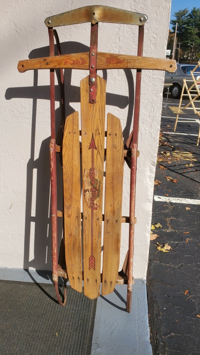Large Vintage Flexible Flyer 55J Planet Jr Rail Sled Sleigh Super