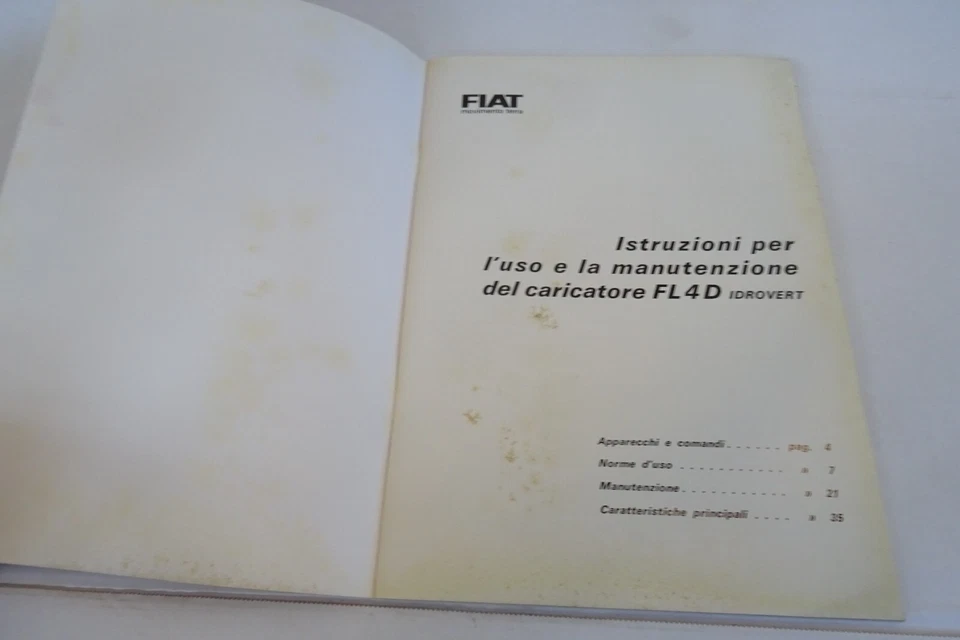 trattrice Fiat caricatore FL 4D Idrovert manuale uso manutenzione trattore 1973 - Immagine 2 di 4