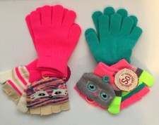 Fox-Owl 2 Pair Texting Gloves Set Full  Fingerless w Cover Size S Stretch NWT