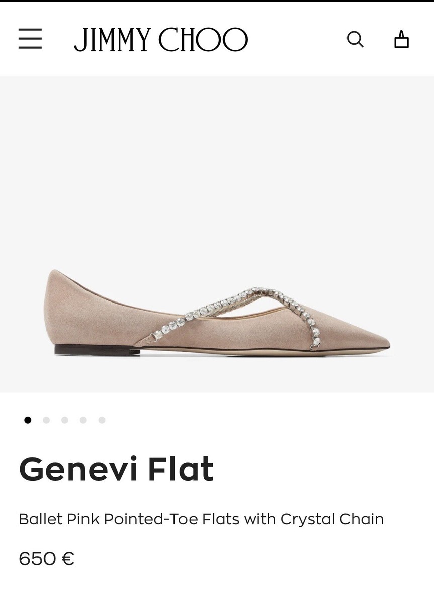 Jimmy Choo Genevi Flat Nude, Size 38 EU | eBay