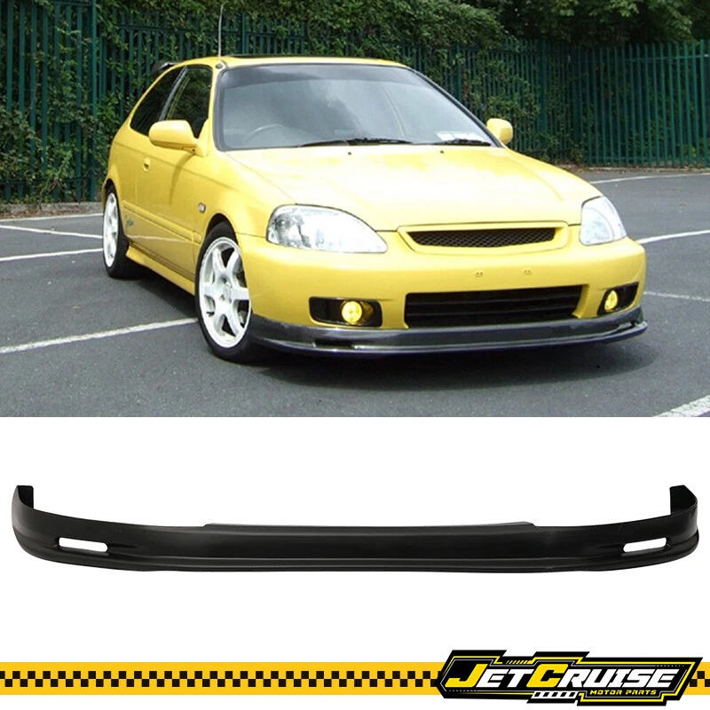 BaysonR JB-Style Front Lip For 1999-2000 Honda Civic - Urethane, Unpainted Black