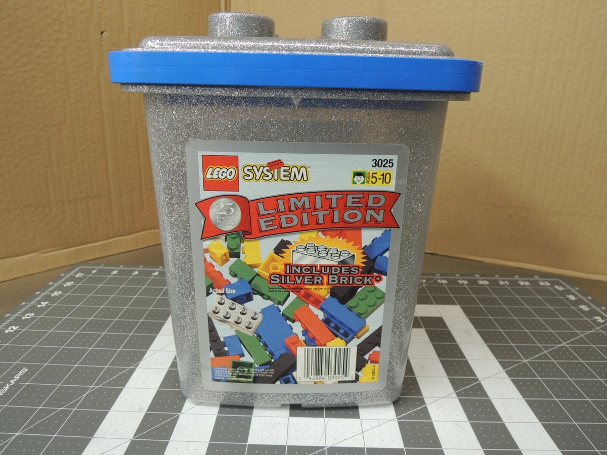 LEGO 3025 Silver 25-Year Limited Edition Storage Bucket with Lid