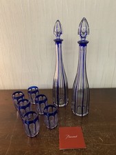 Baccarat Blue Crystal Liquor Set Price For 8 Pieces 
