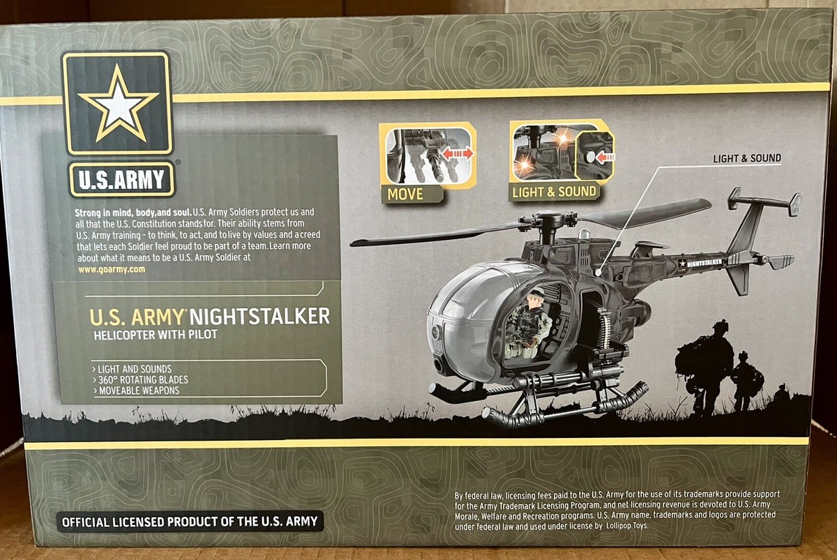 U.S. Army Night Stalker Helicopter with Pilot. Lights/Sound