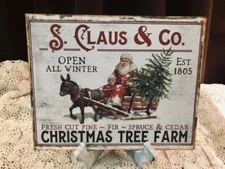 Christmas Tree Farm, S. Claus & Co., Handcrafted Plaque / Sign