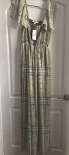 Michael Kors Long Army Green Print Design Dress Size S New With Tags $195