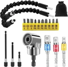 3Pcs Drill Bit Holder Flexible Drill Bit Extension Set Hex Shank Socket Adapter