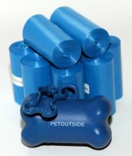 345 DOG PET WASTE POOP BAGS 15 BLUE REFILL ROLLS CORELESS PLUS DISPENSER FREE