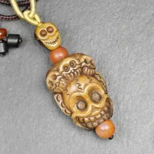 Unique Citipati Skull Protective Charm Vintage Tibetan Amulet