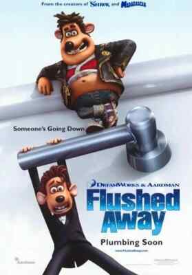 FLUSHED AWAY MOVIE POSTER ORIGINAL DS 27x40 ANIMATION ADV READ DESCRIPTION