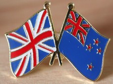 UK & NEW ZEALAND FRIENDSHIP Flag Metal Lapel Pin Badge Great Britain