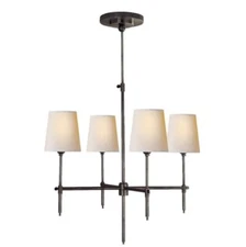 Thomas O'Brien Bryant Chandelier in Bronze w/ Natural Paper Shades TOB5002BZ-NP