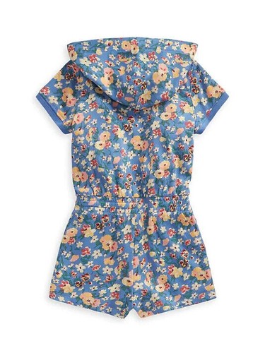 Polo Ralph Lauren Girl's Floral Print Terry Cloth Romper Hooded Size 16 - Picture 2 of 2