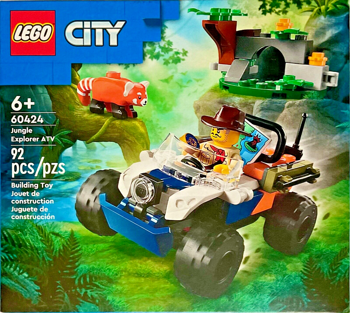 LEGO City Jungle Explorer ATV Red Panda Mission #60424 - 92 Pieces
