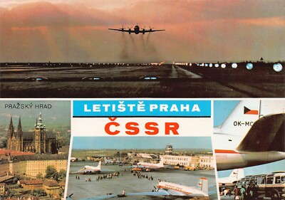 Prague Airport Czechoslovakia Pre-Velvet Revolution Vintage 6X4 Postcard CP439