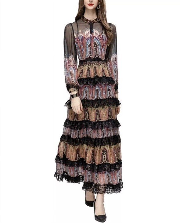 NWT BURRYCO Womens 8 Tiered Dress Layered Lace | eBay NWT BURRYCO Womens 8 Tiered Dress Layered Lace | eBay