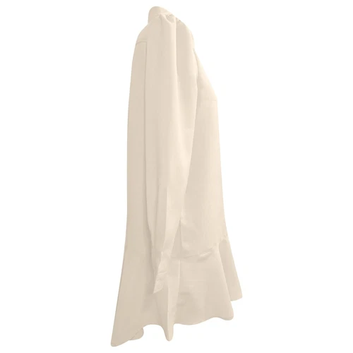 Lässiges einfarbiges Langarm-Hemdblusenkleid für Damen mit Rüschensaum - Bild 16 von 38